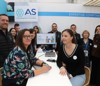 VITI VINI 2026 -Les équipes de TER’Informatique, AS Entreprises et FDSEA Conseil prêtes à accueillir les visiteurs sur leur stand dans le pôle services (stand K2.8). © Jean-Baptiste Labelle (photo archive du Vit Eff 2025)